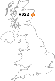 map showing location of AB22