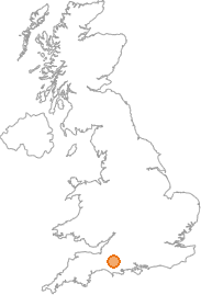 map showing location of Abbas Combe, Somerset