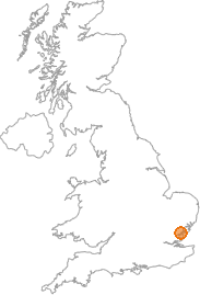 map showing location of Abberton, Essex