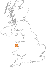 map showing location of Aber, Gwynedd