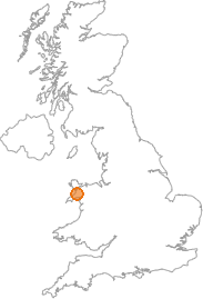 map showing location of Aberdesach, Gwynedd