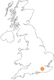 map showing location of Abinger Common, Surrey