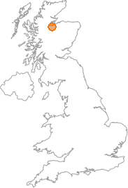 map showing location of Abriachan, Highland