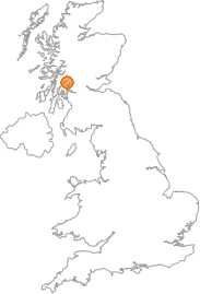 map showing location of Achadunan, Argyll and Bute