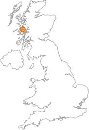 map showing location of Acharacle, Highland