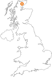 map showing location of Achargary, Highland