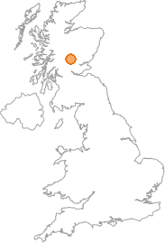 map showing location of Acharn, Perth and Kinross