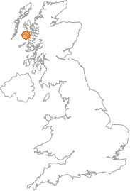 map showing location of A'Chill, Highland