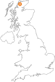 map showing location of Achinduich, Highland