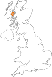 map showing location of Achnacloich, Highland