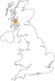 map showing location of Achnacroish, Argyll and Bute