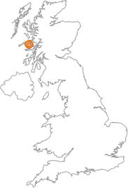 map showing location of Achnadrish, Argyll and Bute