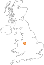 map showing location of Adderley, Shropshire