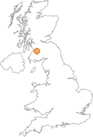 map showing location of Afton Bridgend, East Ayrshire