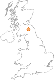 map showing location of Aikwood Tower, Scottish Borders
