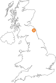 map showing location of Akeld, Northumberland
