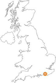 map showing location of Albourne, West Sussex