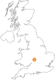 map showing location of Alcester, Warwickshire