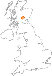 map showing location of Aldclune, Perth and Kinross