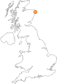 map showing location of Aldie, Aberdeenshire