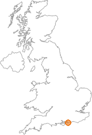 map showing location of Aldingbourne, West Sussex