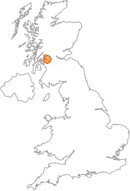 map showing location of Aldochlay, Argyll and Bute