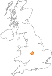 map showing location of Aldridge, West Midlands