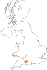 map showing location of Alford, Somerset