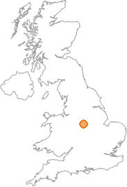 map showing location of Allestree, Derby