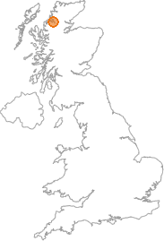 map showing location of Allt na h-Airbhe, Highland