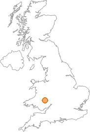 map showing location of Almeley, Hereford and Worcester