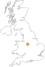 map showing location of Alton, Staffordshire