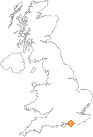 map showing location of Amberley, West Sussex