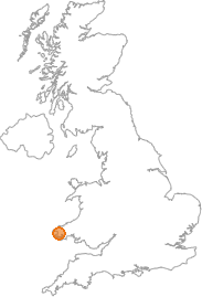 map showing location of Ambleston, Pembrokeshire