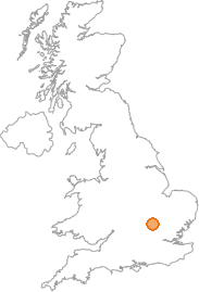 map showing location of Ampthill, Bedfordshire