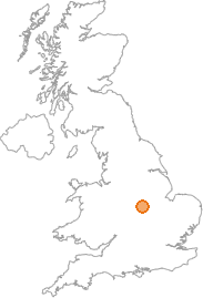 map showing location of Anstey, Leicestershire