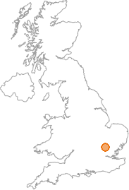 map showing location of Anstey, Hertfordshire