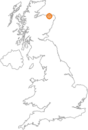 map showing location of Ardiecow, Moray