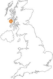 map showing location of Aridhglas, Argyll and Bute