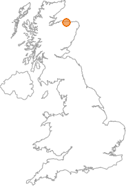 map showing location of Arradoul, Moray