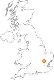 map showing location of Arrington, Cambridgeshire