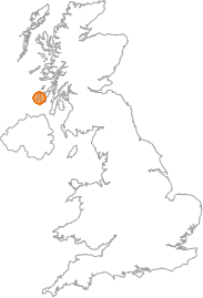 map showing location of Aruadh, Argyll and Bute