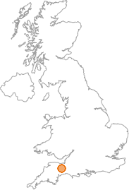 map showing location of Ashbrittle, Somerset
