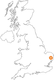 map showing location of Ashfield Green, Suffolk