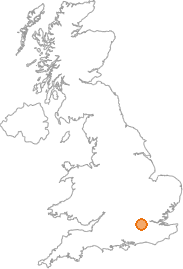 map showing location of Ashford, Surrey