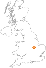map showing location of Ashwell, Rutland
