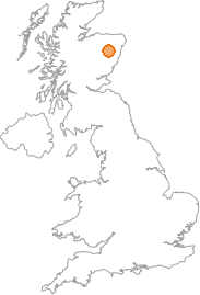 map showing location of Asloun, Aberdeenshire
