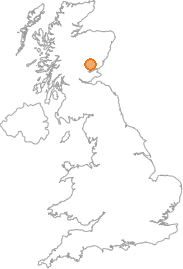map showing location of Auchavan, Angus