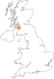 map showing location of Auchentiber, North Ayrshire