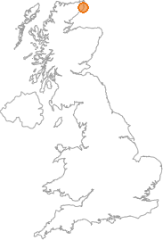 map showing location of Auckengill, Highland